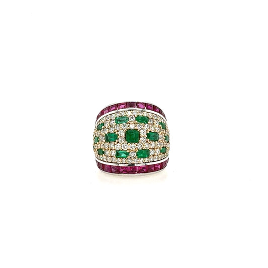 Ruby Emerald Diamond Ring
