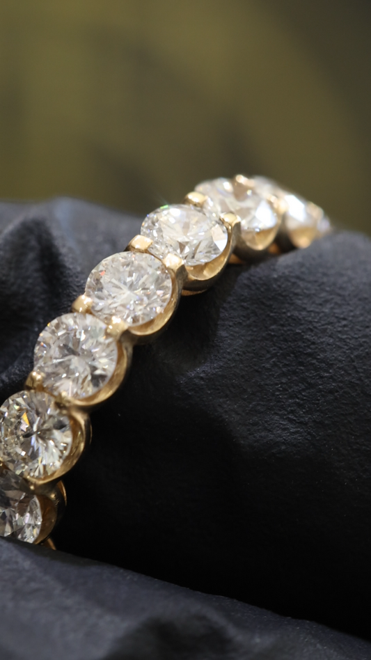 Round Diamond Eternity Band in 14K Yellow Gold | 2.90 CT