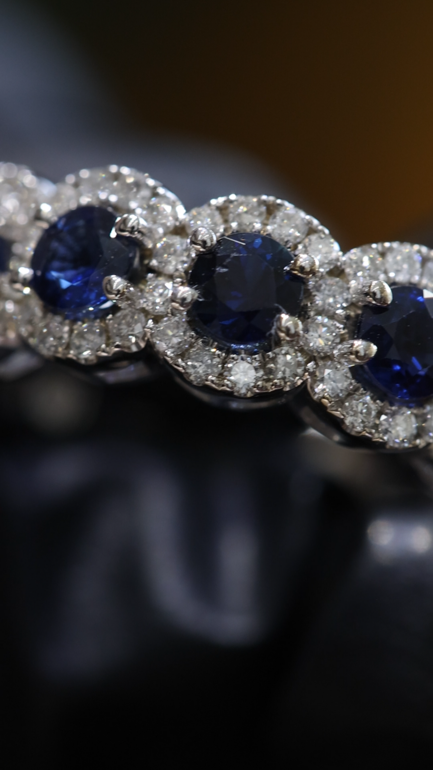 Sapphire Floral Halo Band