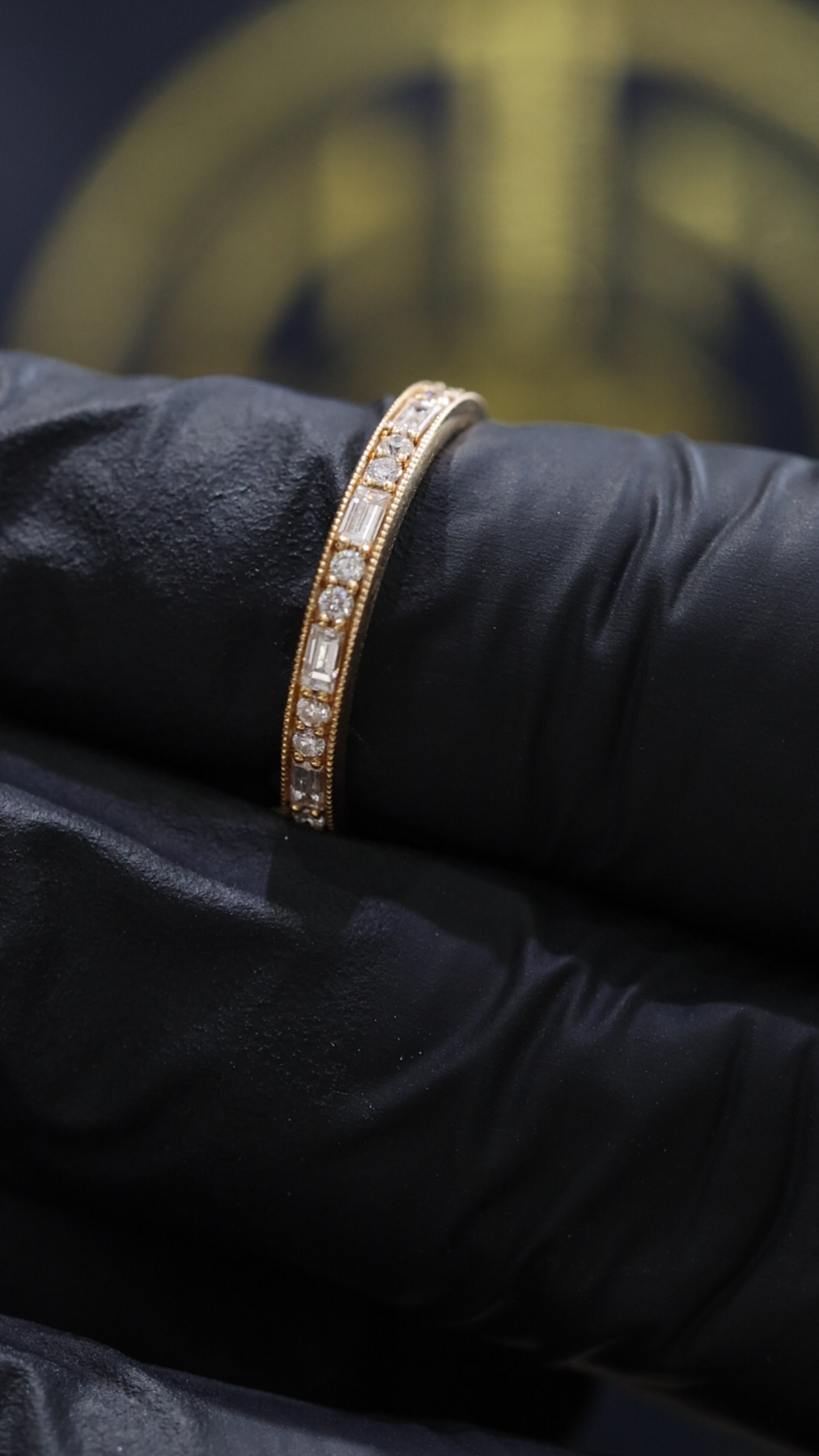 Alternating Round & Baguette Diamond Eternity Band in 14K Rose Gold | 0.70ctw GH/SI