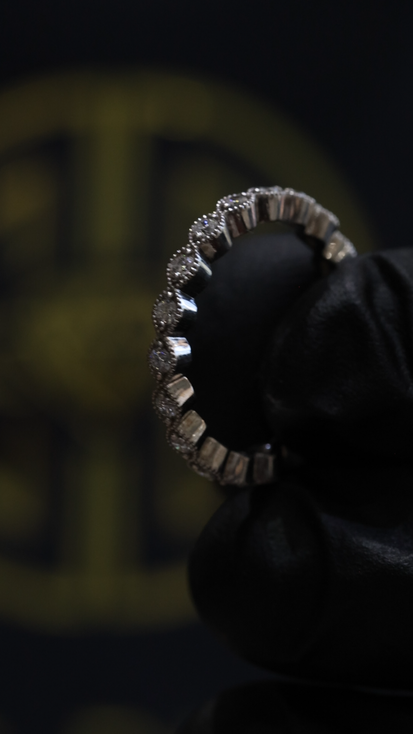 Vintage Bezel-Style Diamond Eternity Band in 14K Y/W/R Gold| 0.38 CT