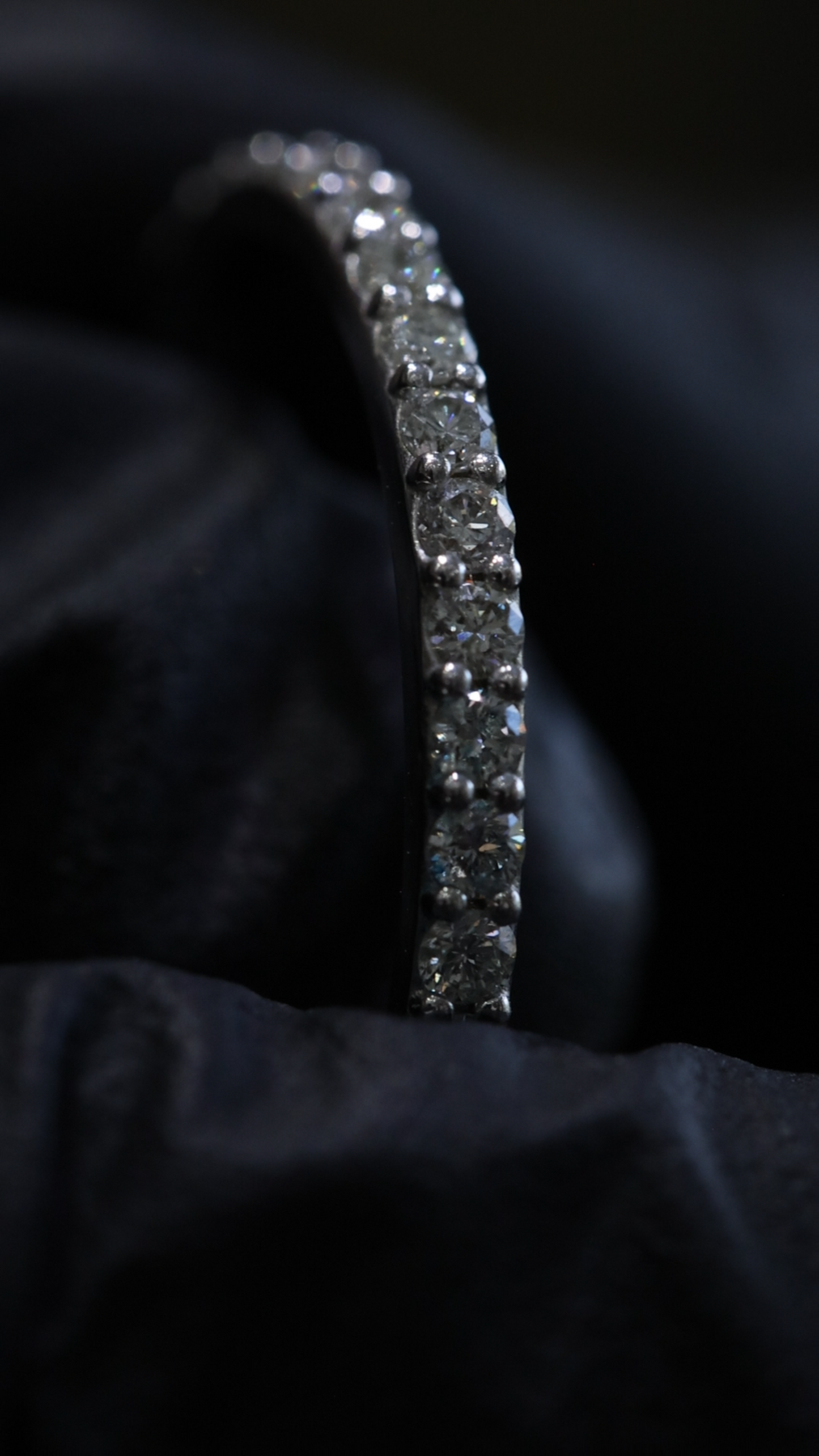 Round Pavé Diamond Eternity Band in 14K White Gold | 0.58ctw GH/SI