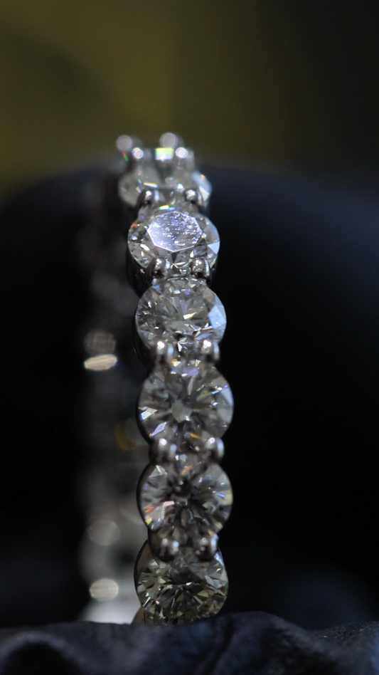 Round Brilliant Shared-Prong Diamond Eternity Band in 14K White Gold | 2.30 CT