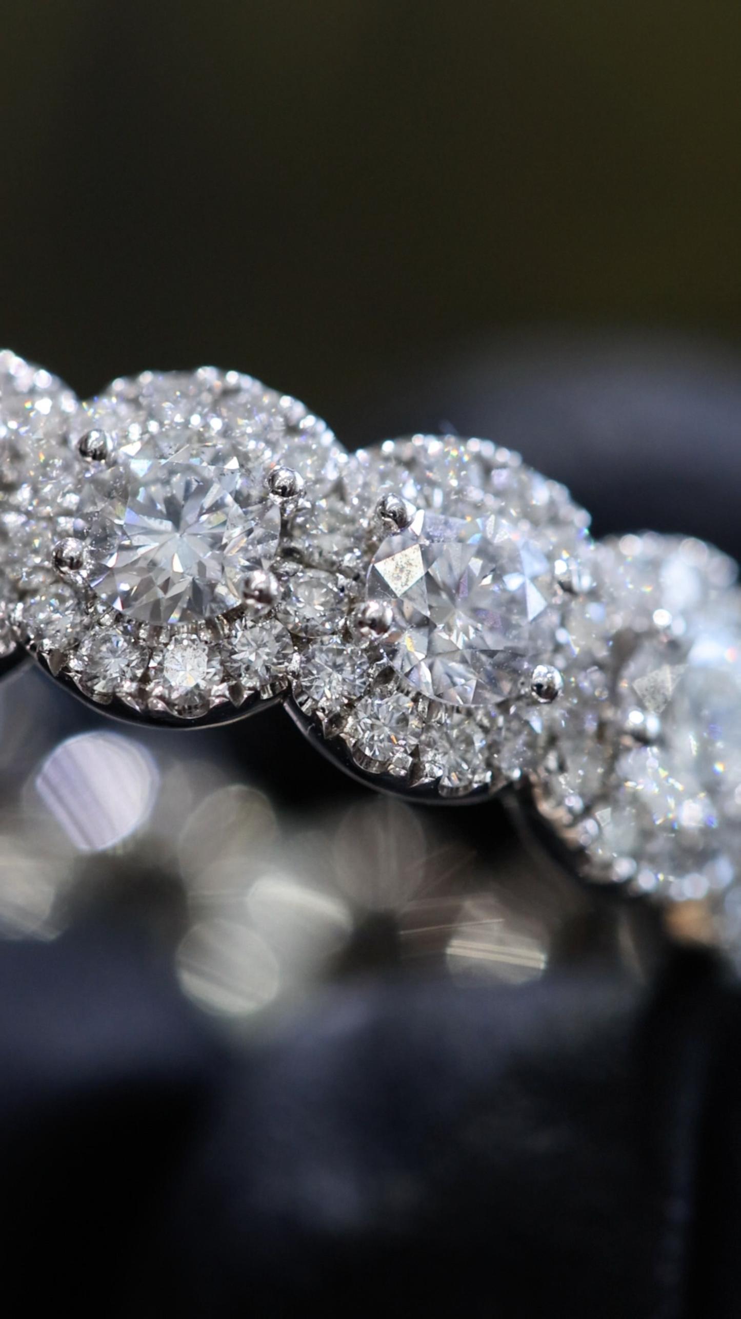 Round Halo Diamond Eternity Band in 14K White Gold | 3.28 CT