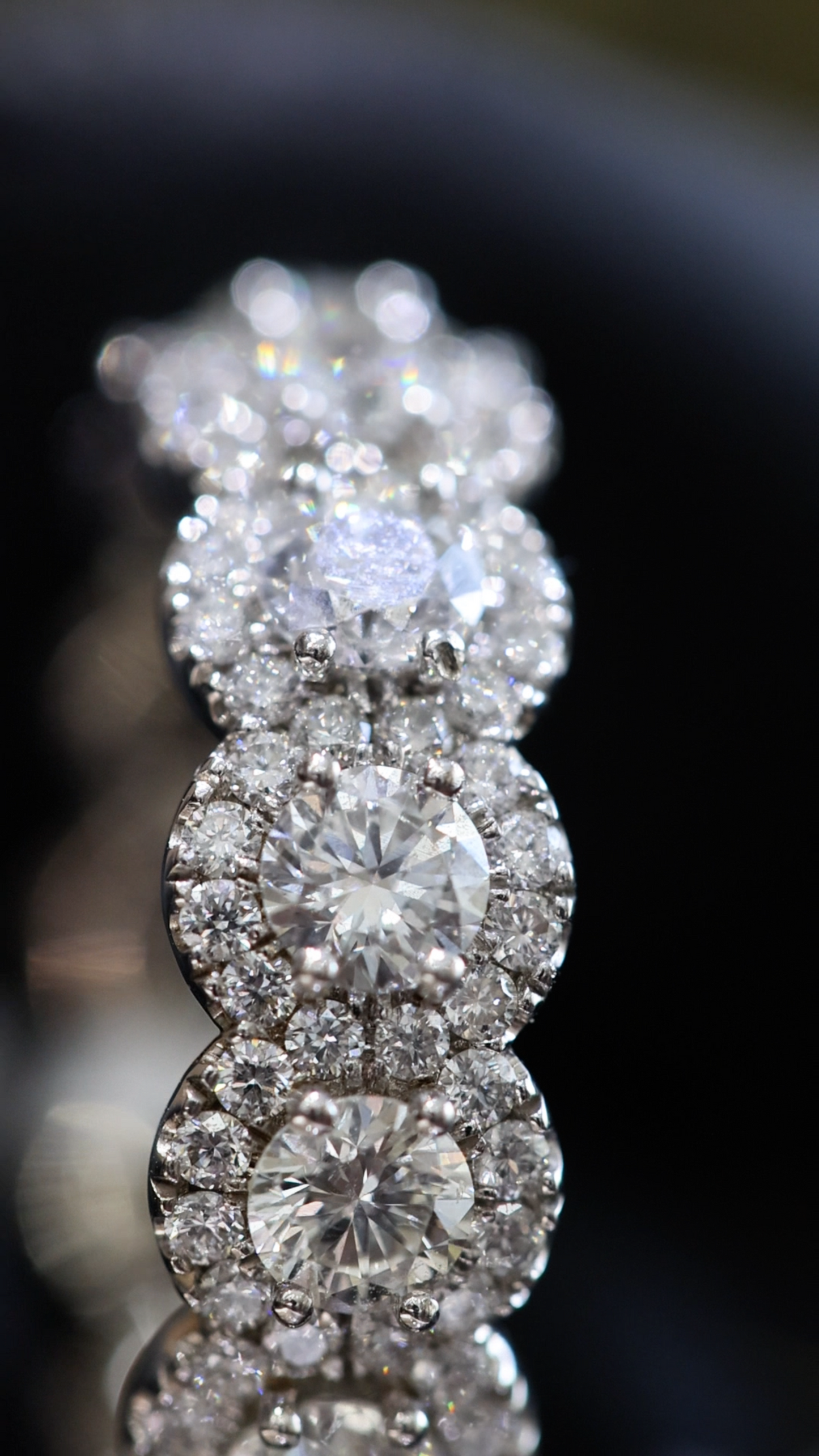 Round Halo Diamond Eternity Band in 14K White Gold | 3.28 CT