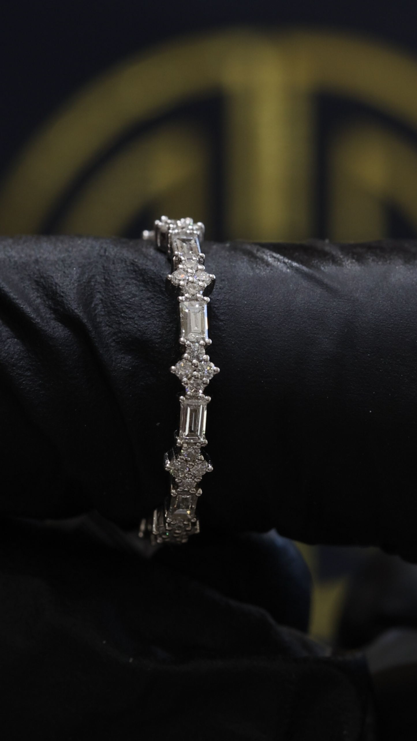 Baguette & Round Diamond Eternity Band in 14K White Gold | 0.82 CT