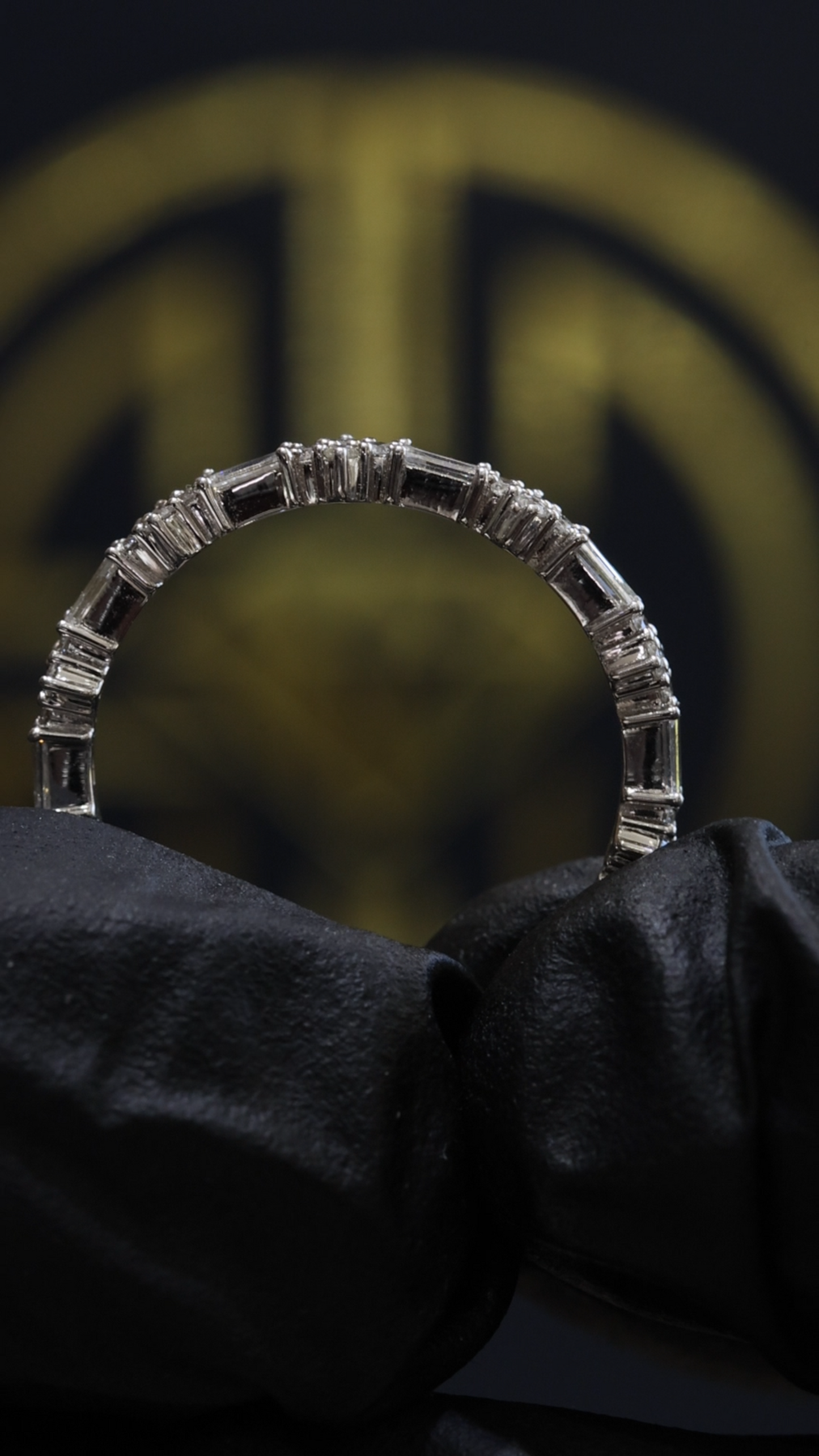 Baguette & Round Diamond Eternity Band in 14K White Gold | 0.82 CT