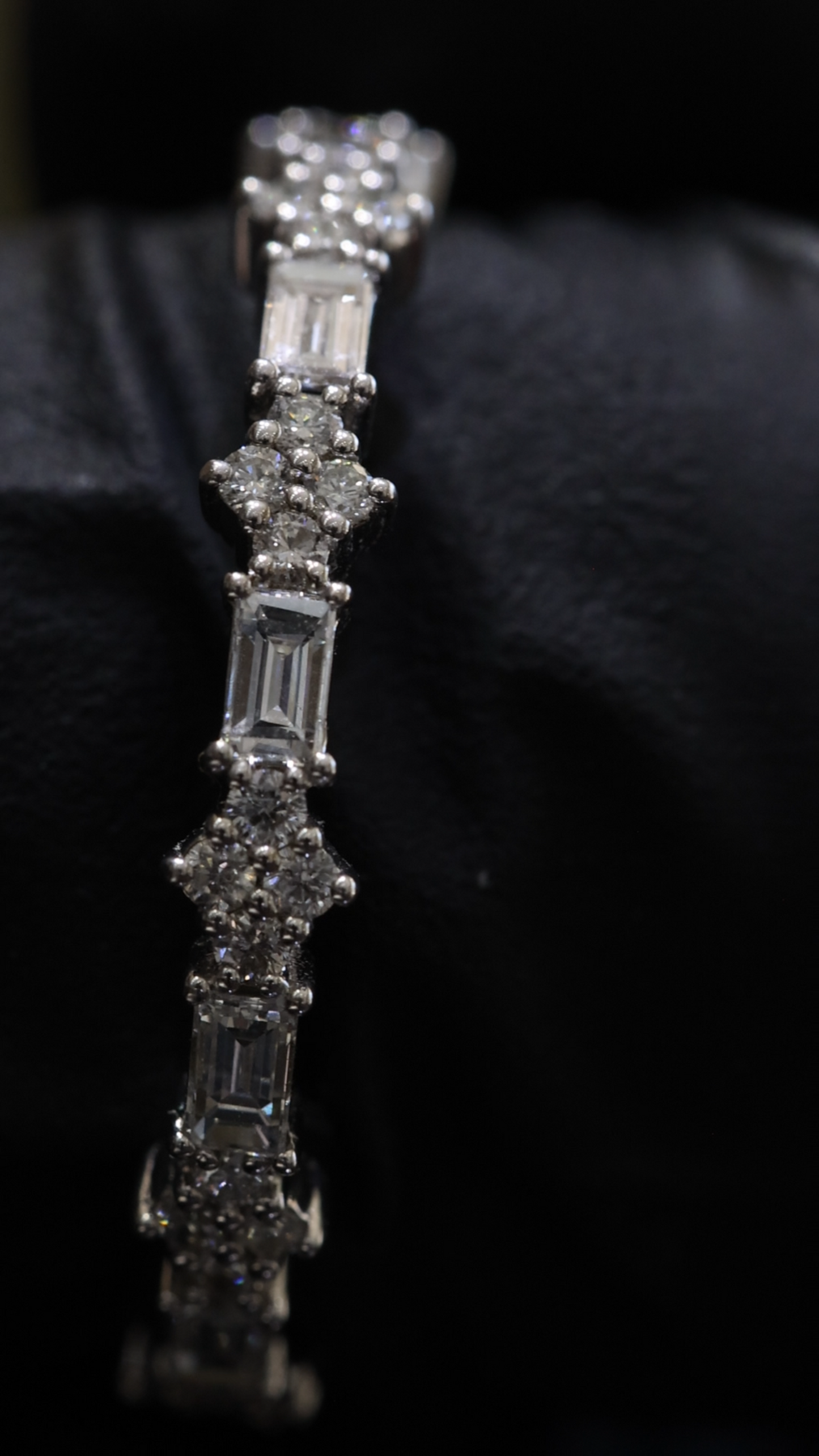 Baguette & Round Diamond Eternity Band in 14K White Gold | 0.82 CT