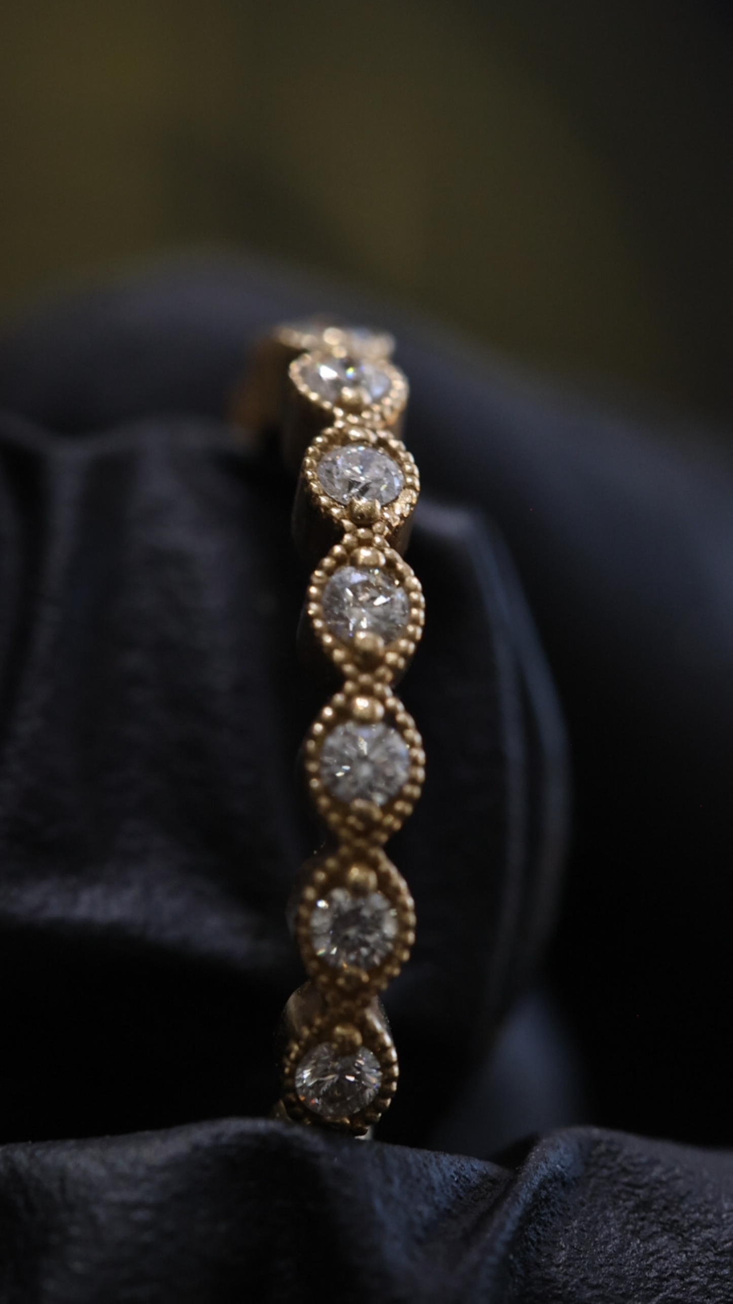 Vintage Bezel-Style Diamond Eternity Band in 14K Y/W/R Gold| 0.38 CT