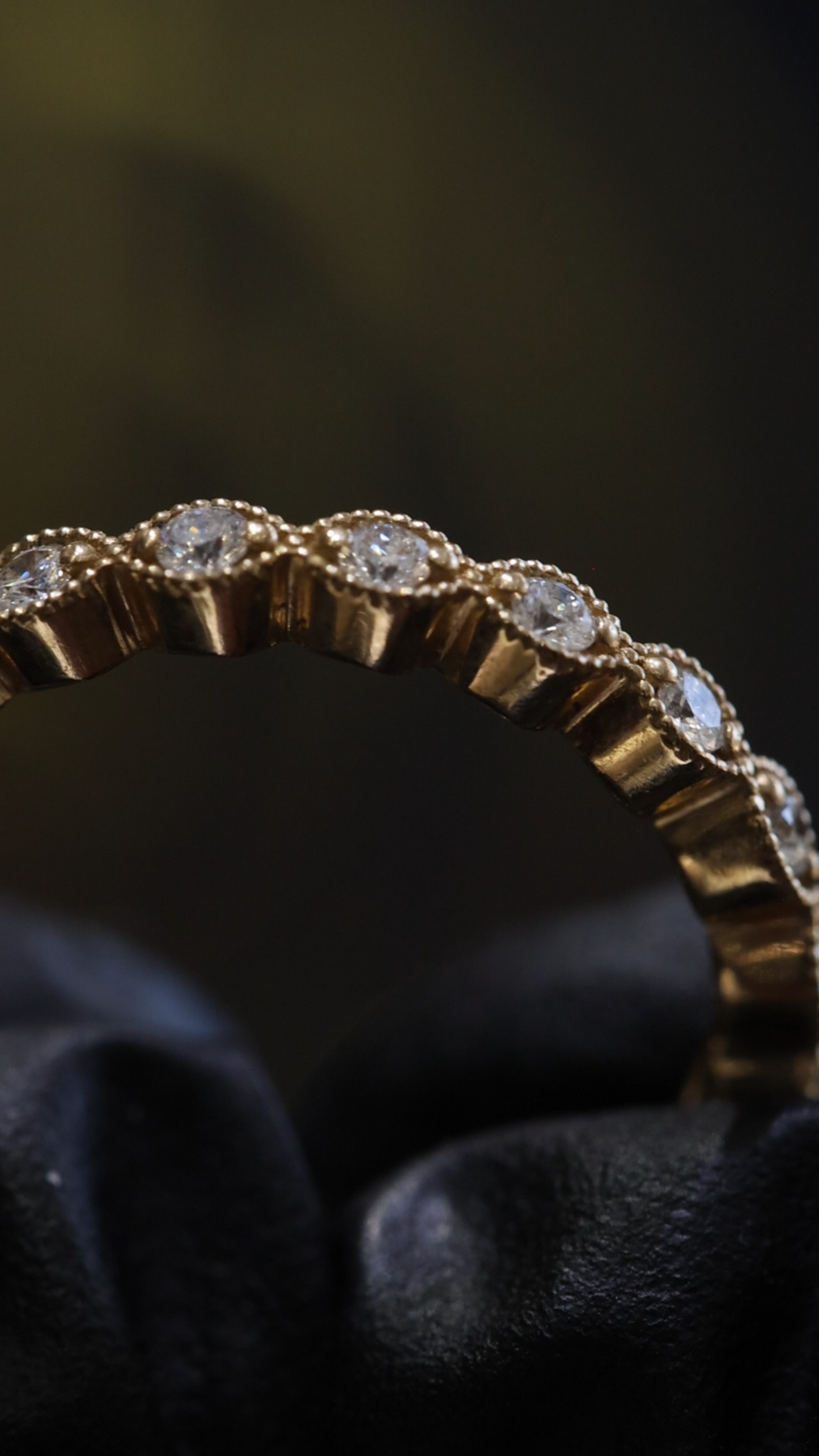 Vintage Bezel-Style Diamond Eternity Band in 14K Y/W/R Gold| 0.38 CT