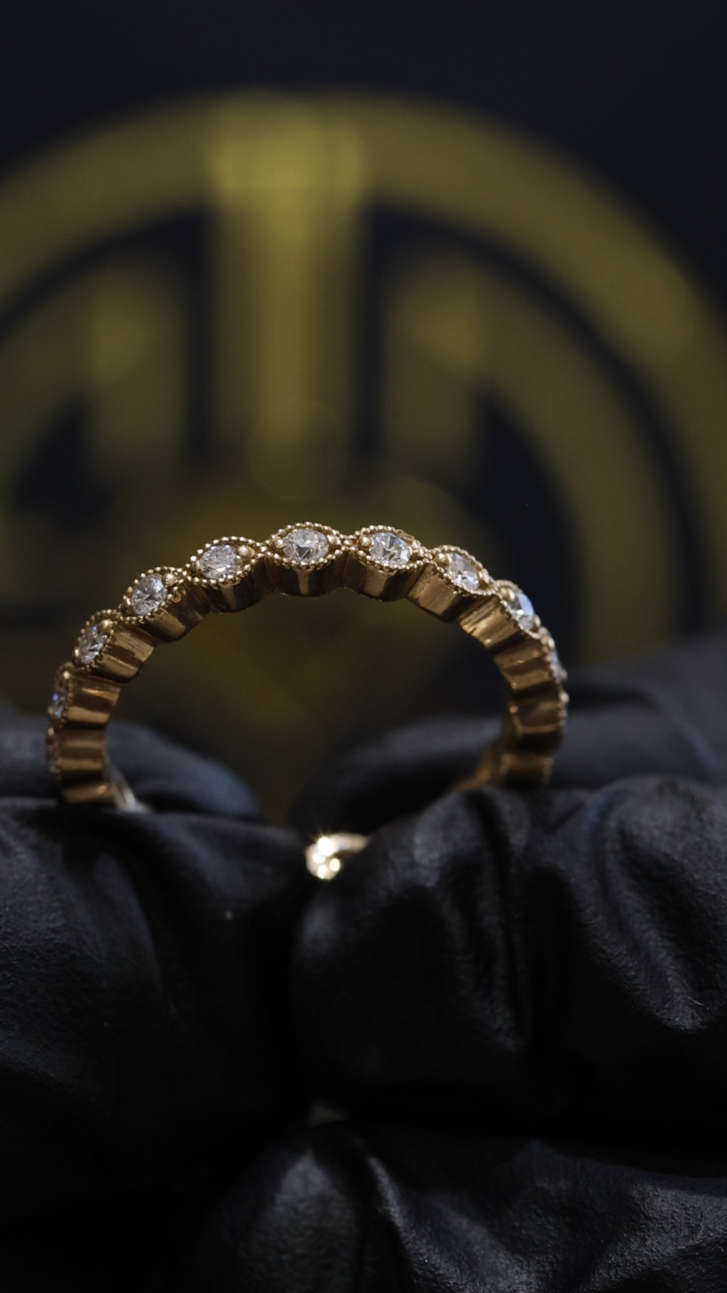 Vintage Bezel-Style Diamond Eternity Band in 14K Y/W/R Gold| 0.38 CT