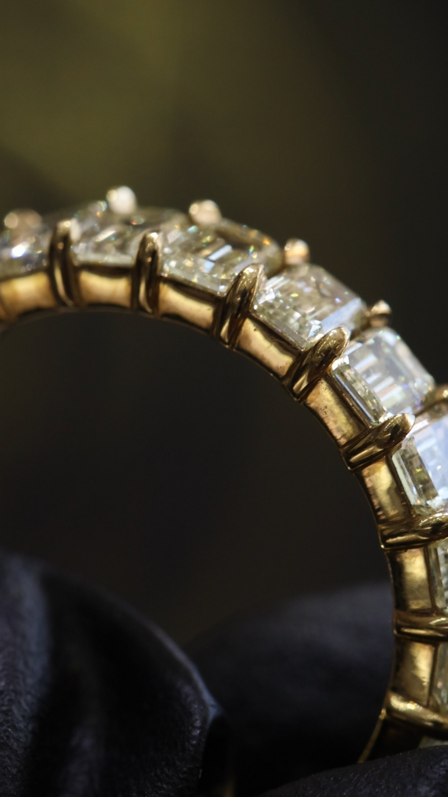 Emerald Cut Diamond Eternity Band in 14K Yellow Gold | 3.30 CT