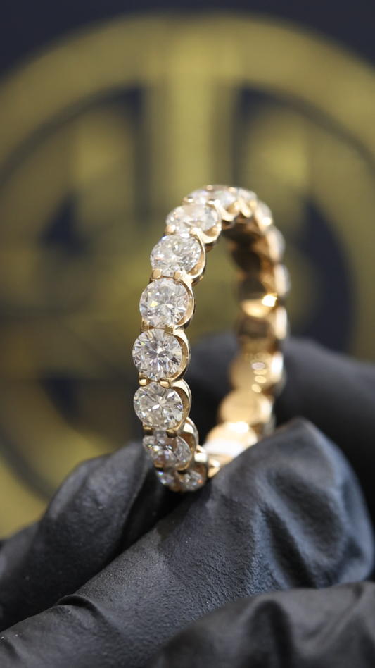 Round Diamond Eternity Band in 14K Yellow Gold | 2.90 CT