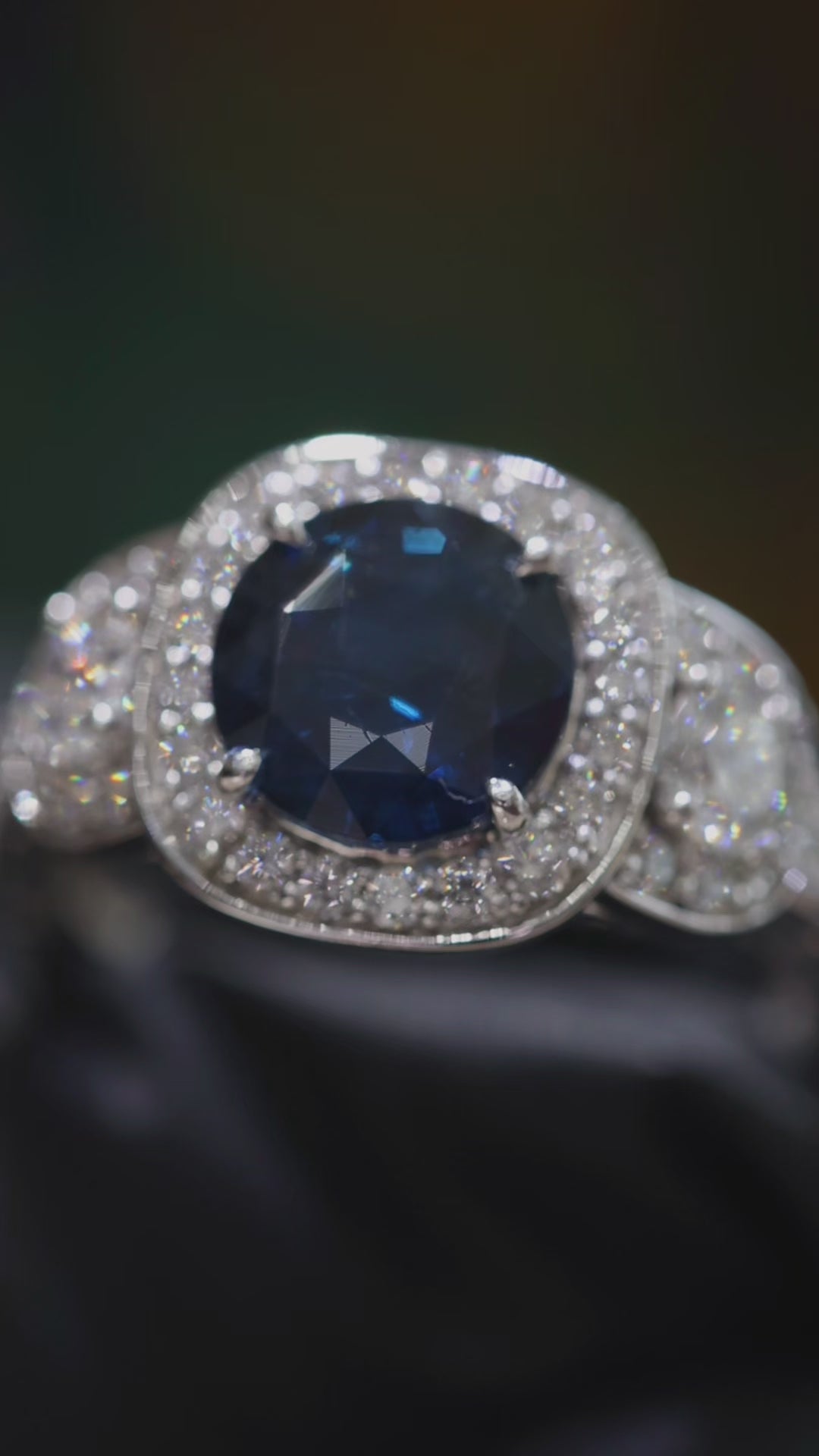 2.17 Blue Sapphire Diamond Ring